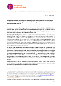 Erste Seite FHK-Stellungnahme Infektionsschutzgesetz September 2022